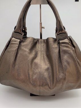 Salvatore Ferragamo Metallic Bronze Leather Hobo Bag